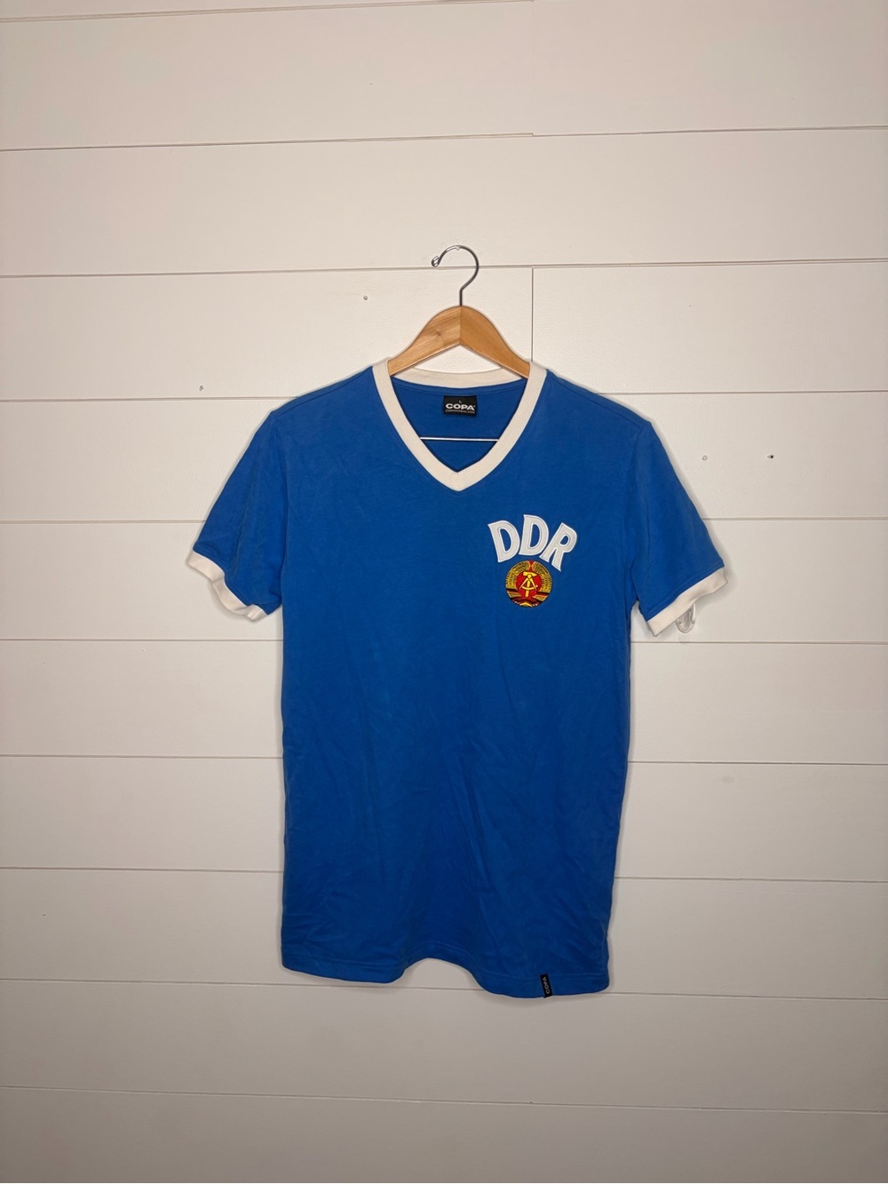 DDR DEUTSCHLAND ERIMA COPA SHIRT JERSEY TRIKOT 1980 'S SIZE L FOOTBALL